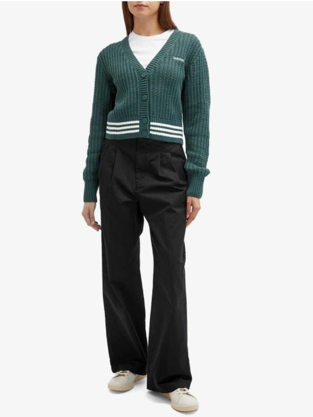 Adidas Cardigan in Mineral Green - Picture 2 of 6